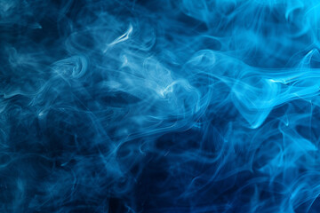 Obraz premium Abstract colorful blue smoke background,bright colored, Hazy, Swirling, Blue Smoke on Black Background texture Soft magical fog swirling design 