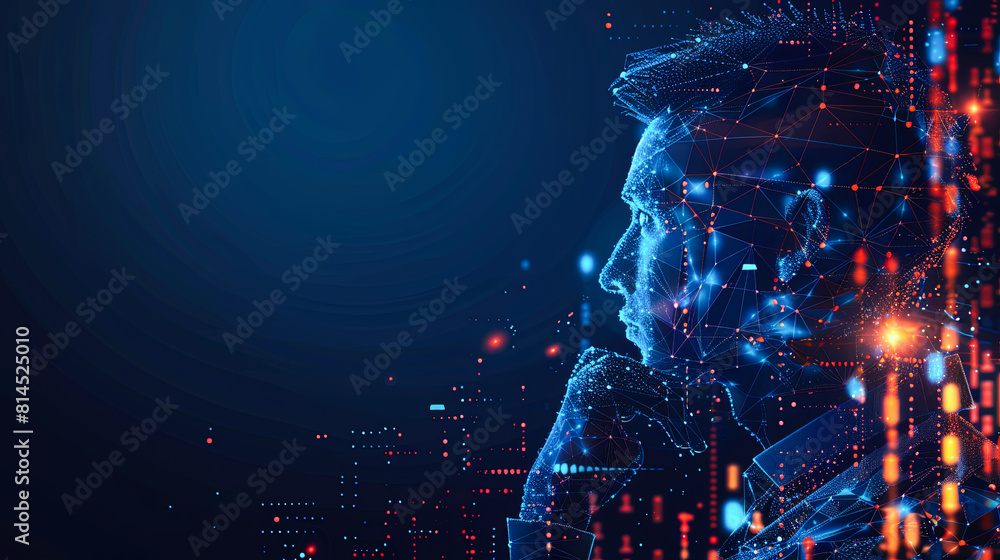 Poster 3d rendering of artificial intelligence ai concept. machine learning and machine learning.