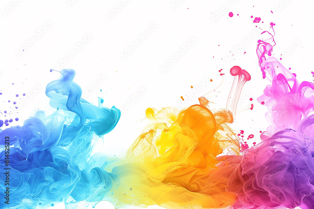 Poster abstract colorful paint splashes background vector illustration on a white background a modern desig