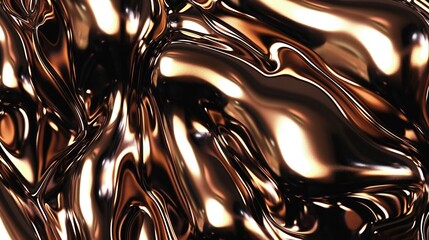 Golden-brown fluid texture with reflective highlights, creating a luxurious and elegant visual effect.