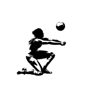recommend clip art: Volleyball player, woman, female team sport athlete, isolated vector silhouette