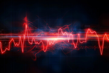 Abstract ECG Heartbeat Pulse on a Dark Background for Medical Design 