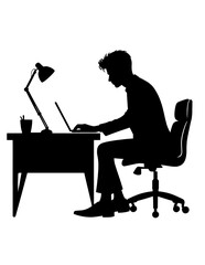silhouette of student learning on the desk