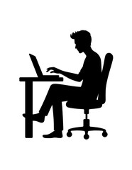 silhouette of student learning on the desk