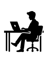 silhouette of student learning on the desk