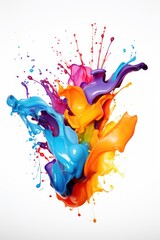 Fototapeta premium A colorful splash of paint on a white background