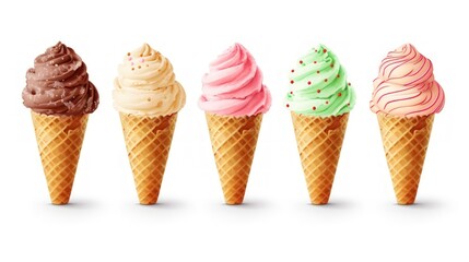 Collection illustration of an Ice Cream Set on a white background