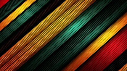 Cheerful red, yellow, and green stripes dance in a vibrant pattern