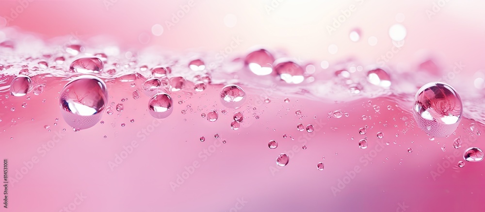 Aufkleber trendy abstract summer nature background with a blurred close up view of a pink transparent water su