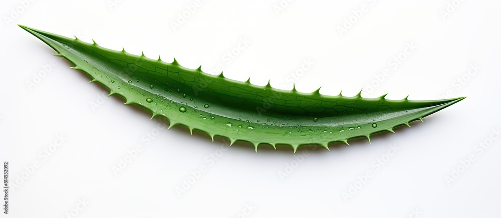 Poster top view of a fresh aloe vera plant with green leaves isolated on a white background a copy space im