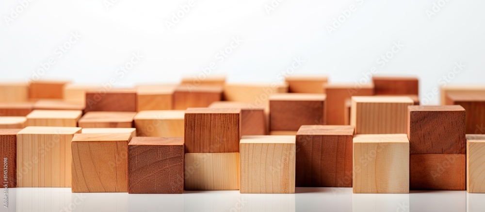 Aufkleber Isolated on a white background a close up image of wooden blocks for a game is available with copy space for text or design