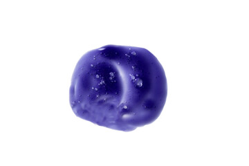 Purple blonde dye hair shampoo smear isolated on transparent background. Texture of purple hair...