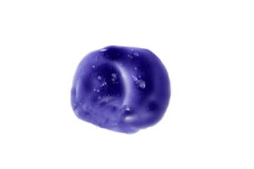 Purple blonde dye hair shampoo smear isolated on transparent background. Texture of purple hair tonic for blond hair.