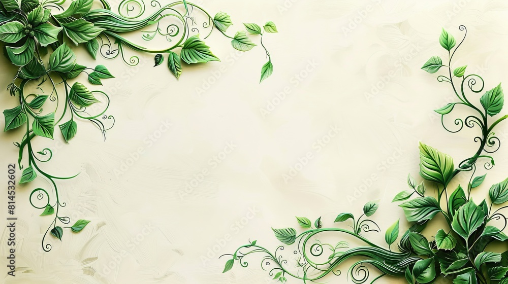 Poster swirl or spiral shapes at the corners of the page with a blank space in the center for symbol or tex