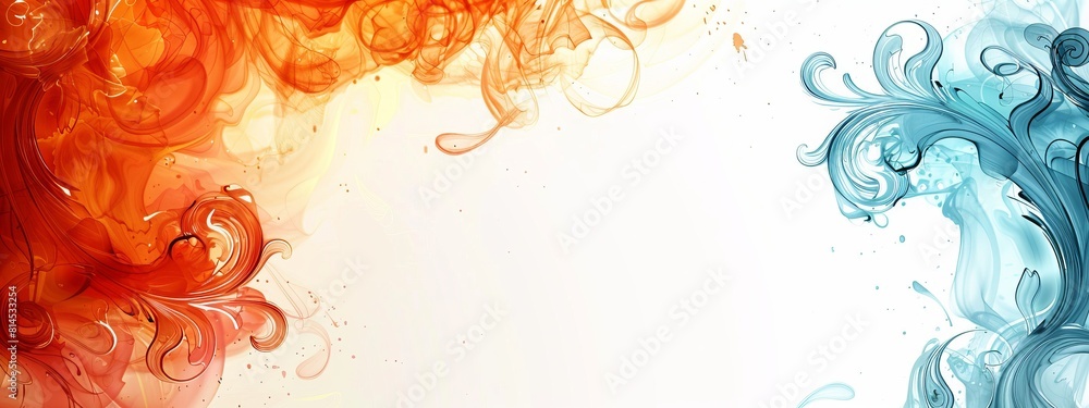 Fototapete swirl or spiral shapes at the corners of the page with a blank space in the center for symbol or tex