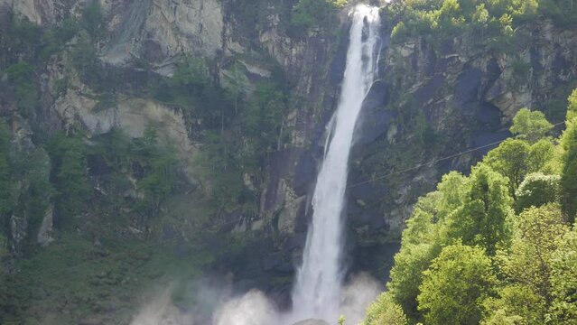 Fororglio, waterfall in The Bavona Swiss Alpine Valley