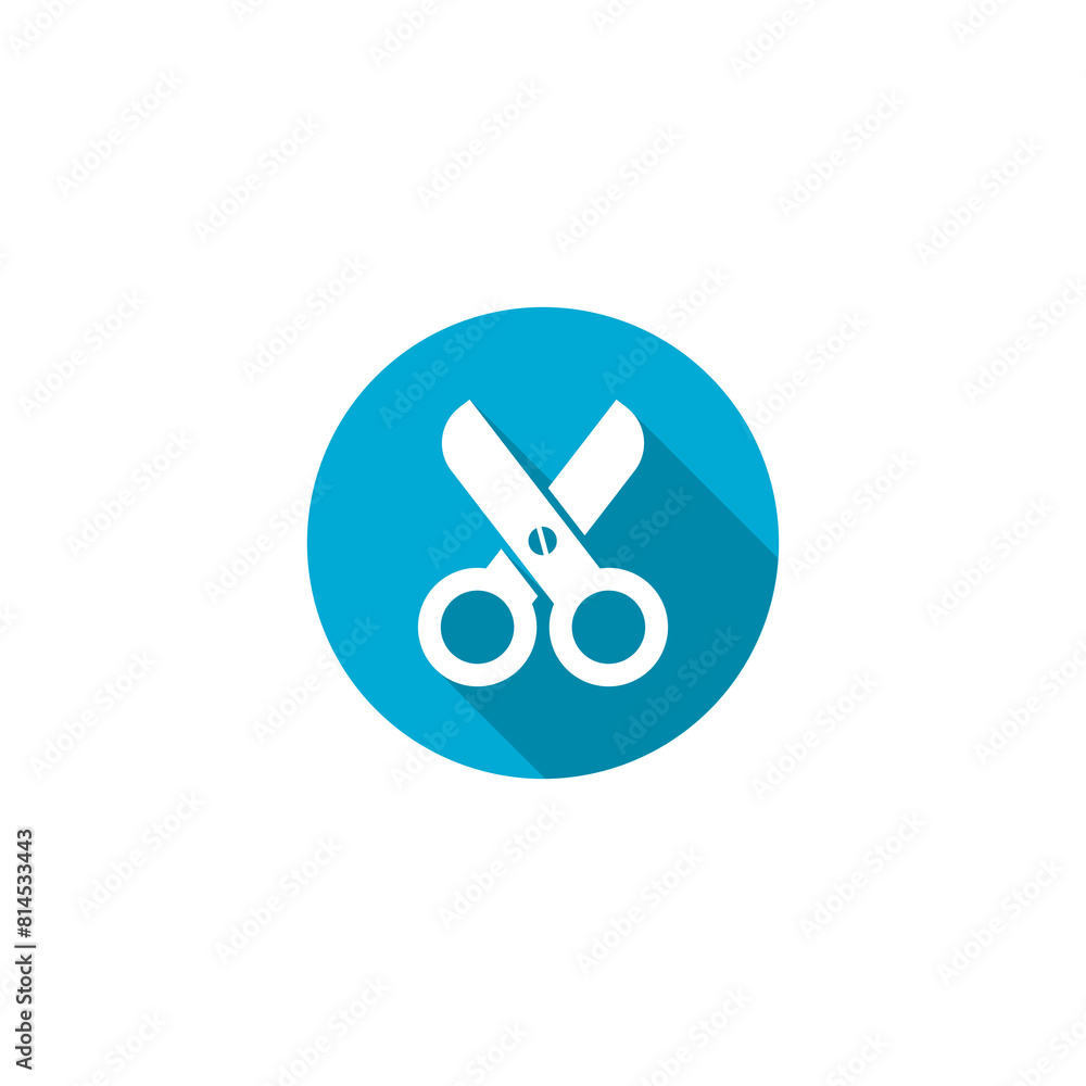 Poster scissors icon isolated on transparent background