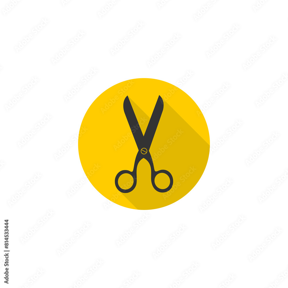 Poster scissors icon isolated on transparent background
