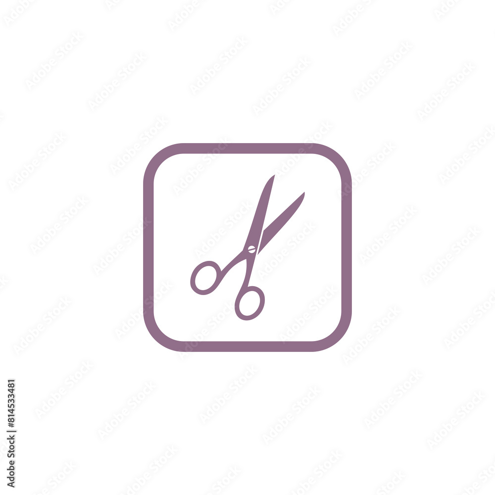 Poster scissors icon isolated on transparent background