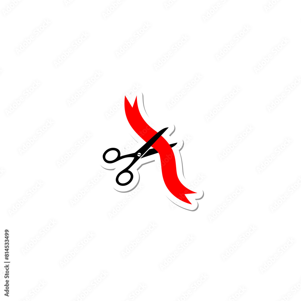 Poster scissors icon isolated on transparent background