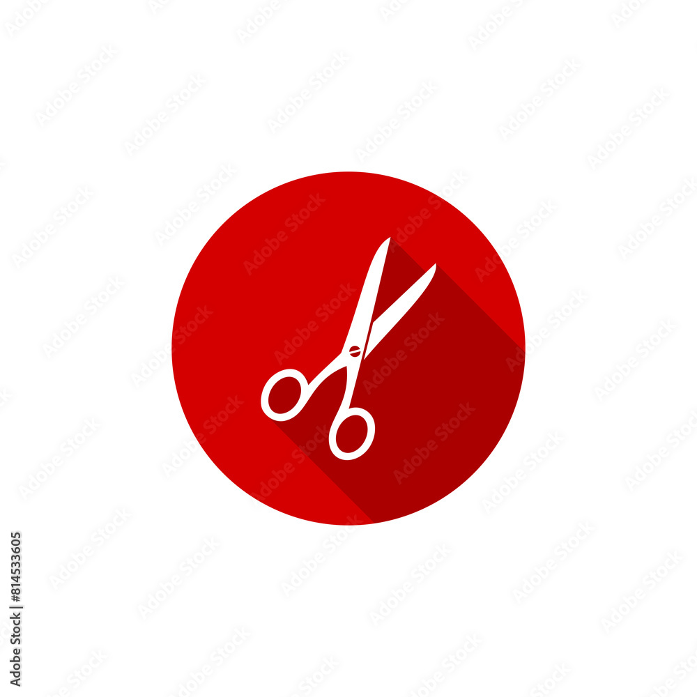 Poster scissors icon isolated on transparent background
