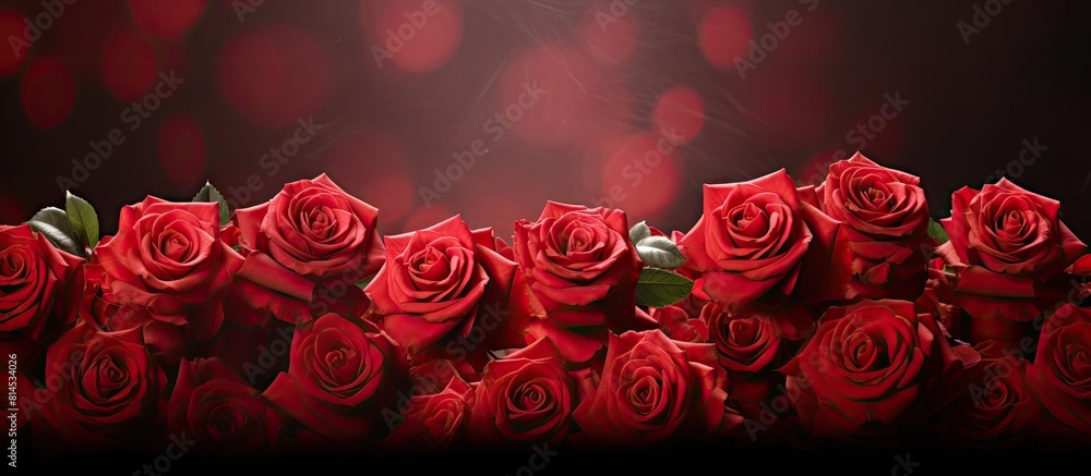 Aufkleber a stunning backdrop showcasing a vibrant arrangement of red roses with ample space for copy and imag