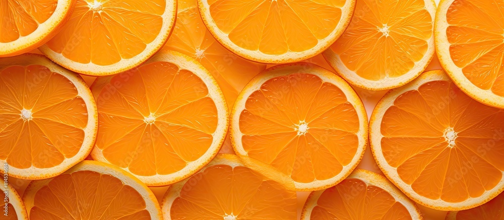 Poster a vibrant copy space image featuring isolated orange slices