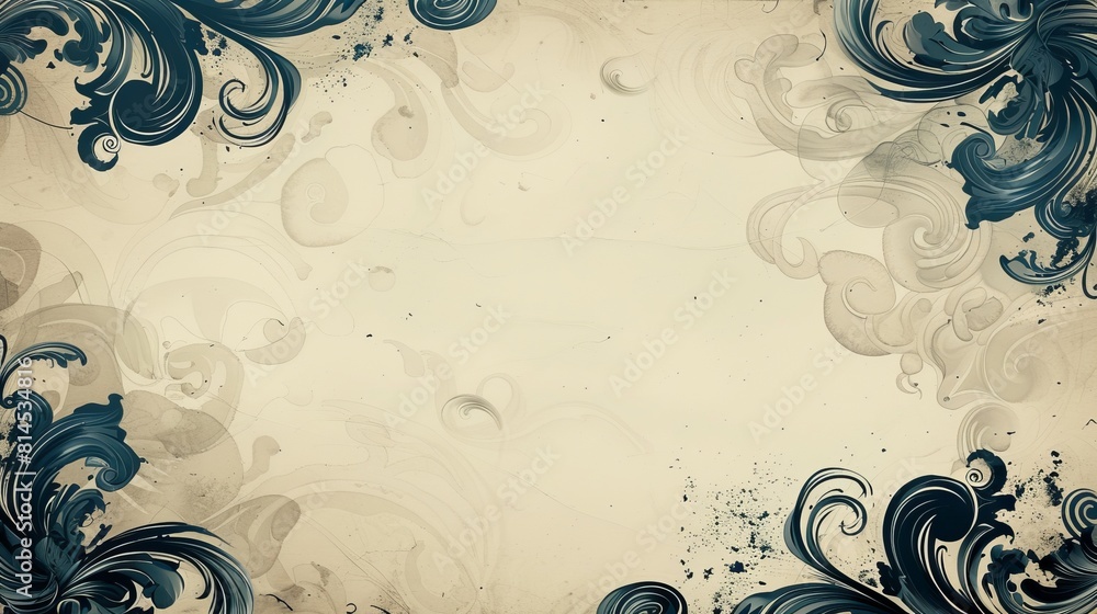 Fototapete swirl or spiral shapes at the corners of the page with a blank space in the center for symbol or tex