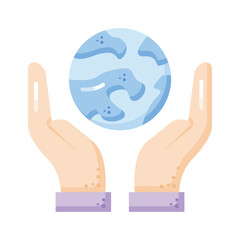 Hands holding globe is showing Global Business, international business vector