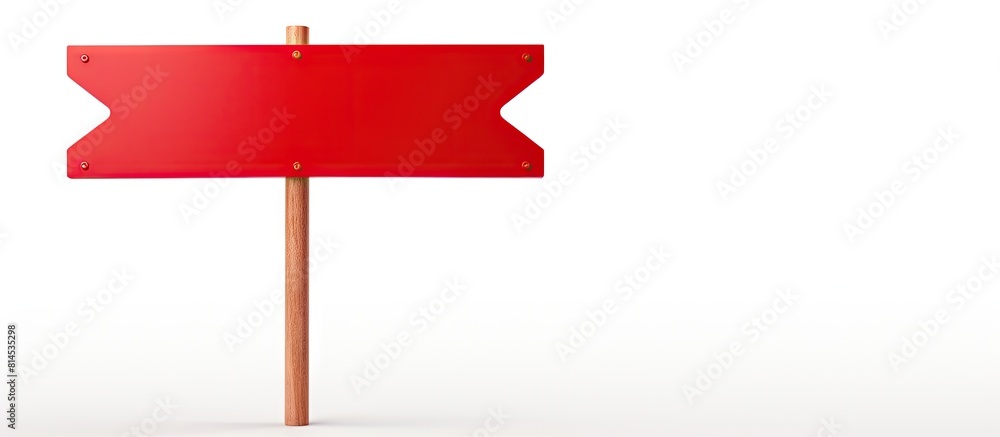 Leinwandbilder Isolated on a white background this red guidepost provides ample space for text making it convenient for adding captions or messages to the image