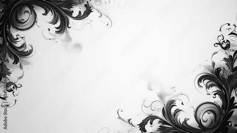 Fototapete swirl or spiral shapes at the corners of the page with a blank space in the center for symbol or tex