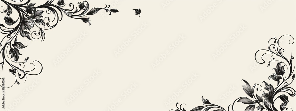 Poster swirl or spiral shapes at the corners of the page with a blank space in the center for symbol or tex
