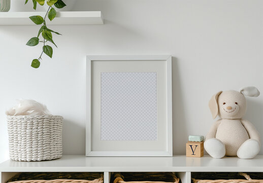 Mockup Frame For Child Photo With Toys, Generative ai