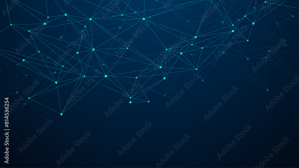 Leinwandbilder Abstract plexus background with connected lines and dots. Wave flow. Plexus geometric effect Big data with compounds. Lines plexus, minimal array. Digital data visualization, illustration