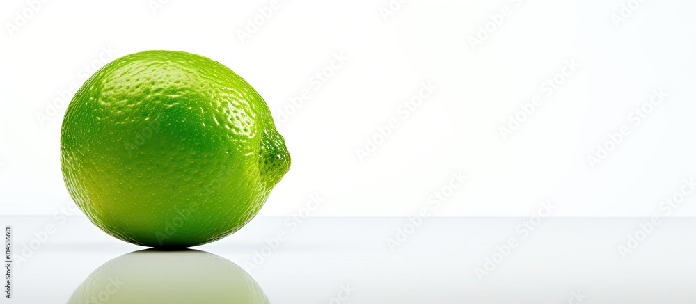 Aufkleber copy space image of a vibrant lime fruit against a pristine white backdrop