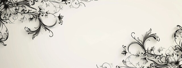 Swirl or spiral shapes at the corners of the page with a blank space in the center for symbol or text.