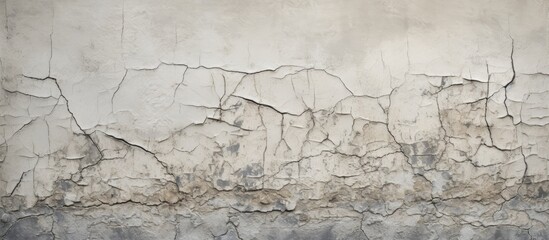 Obraz premium An aged and worn concrete wall with cracks forms a textured backdrop or wallpaper A copy space image