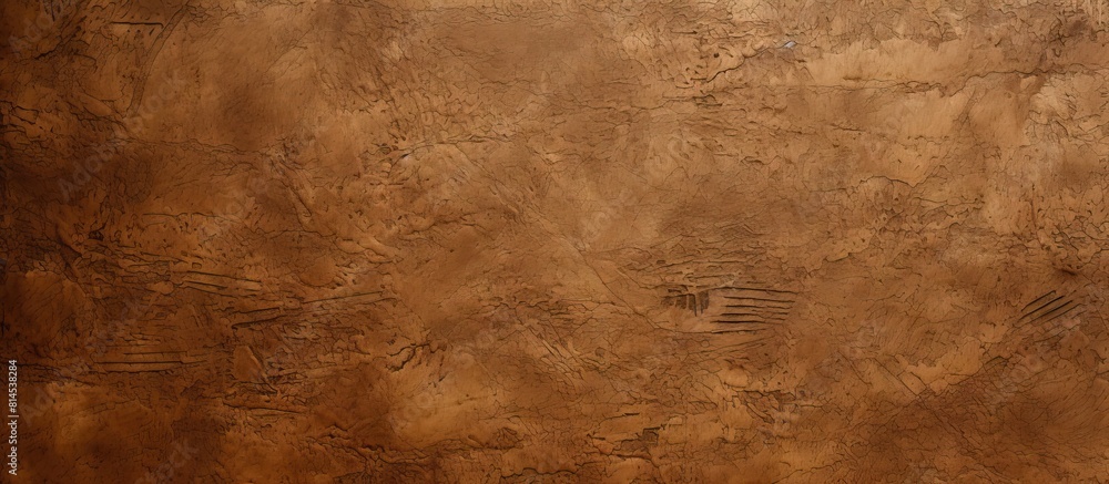 Fototapete closeup of the texture of an old dark brown paper resembling a dense cardboard structure the backgro