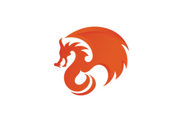 dragon logo design with gradient color