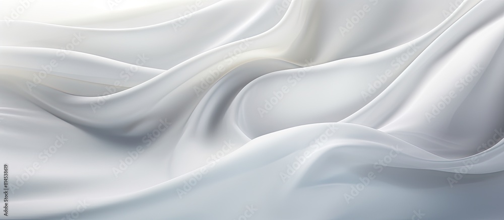 Poster A serene backdrop of white fabric with gentle abstract waves creating an ethereal ambiance Perfect as a copy space image