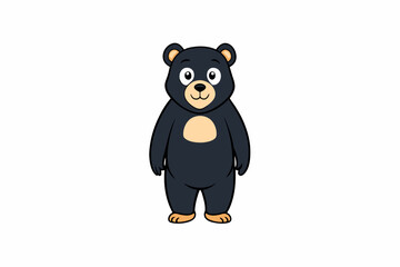 black bear cartoon vector illustration