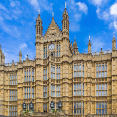 Palace of Westminster on a sunny day (London, England, United Kingdom)
