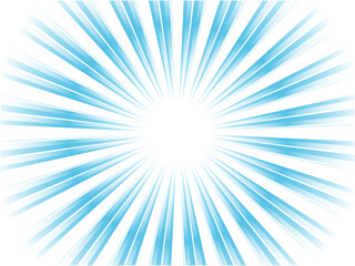 メタリックな水色の集中線背景素材