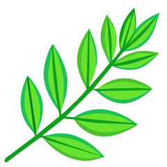 green leaves isolated on white