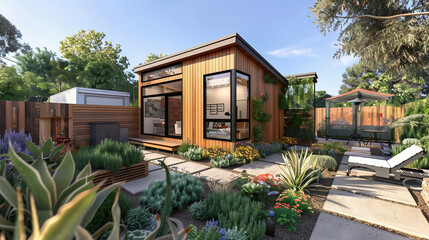 ADU or accessory dwelling unit also known as a tiny house. Concept Tiny House, Small Living, Compact Living, Sustainable Housing,