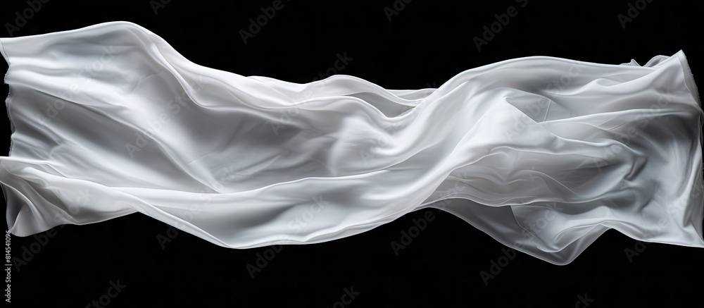 Poster A crumpled paper strip isolated on a black background serves as a design element in the copy space image