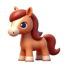 Naklejka premium 3d illustration of horse cartoon