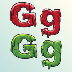 Slime Jelly Letter G Green And Red