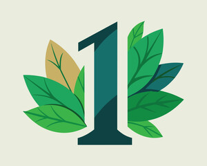 Leaf Number 1 vector illustration