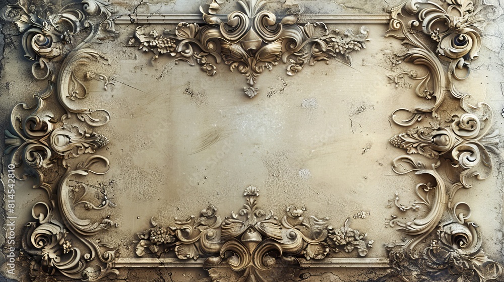 Poster an ornate victorian-style page with a central blank space surrounded by elegant patterns.